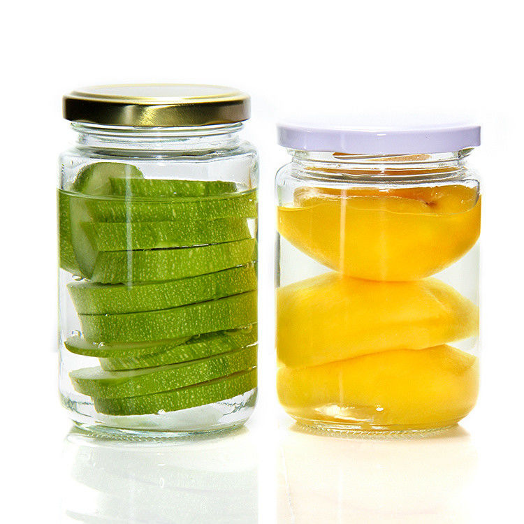 Bulk Round Transparent Glass Canisters Jar Glass Snack Containers For Honey Jam 32oz