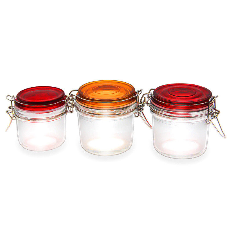 High Quality Wholesale150ml 200ml 250ml Round Glass Storage Jar For Honey Jam Pickles  With High Lid