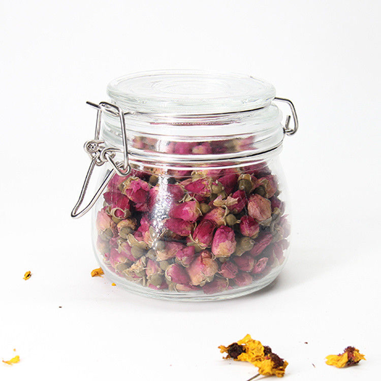 High Quality Wholesale150ml 200ml 250ml Round Glass Storage Jar For Honey Jam Pickles  With High Lid