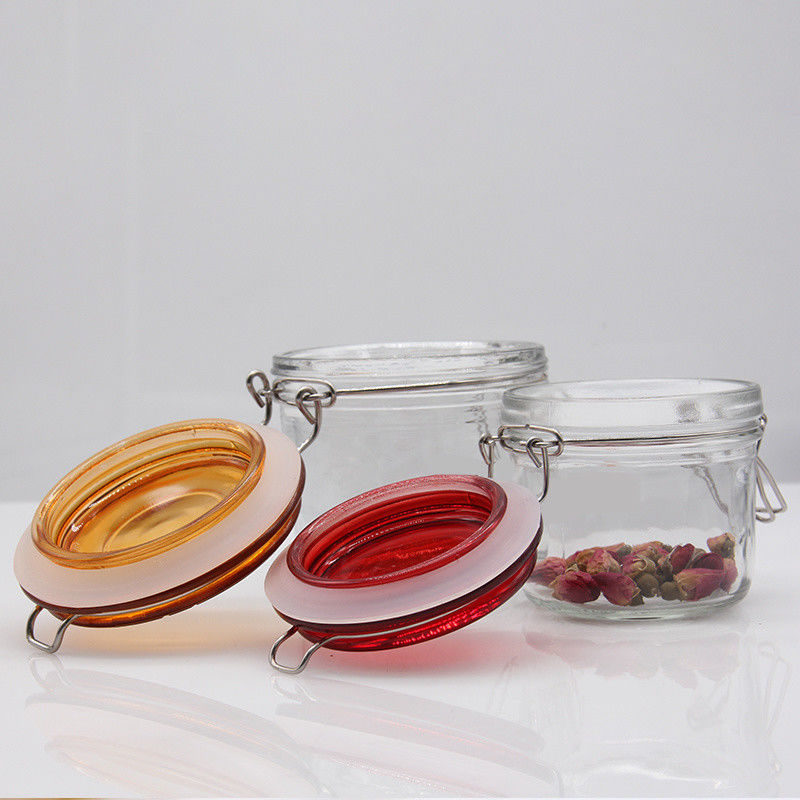 High Quality Wholesale150ml 200ml 250ml Round Glass Storage Jar For Honey Jam Pickles  With High Lid