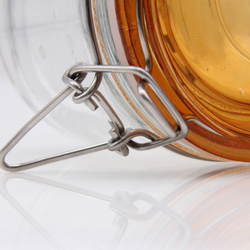 High Quality Wholesale150ml 200ml 250ml Round Glass Storage Jar For Honey Jam Pickles  With High Lid