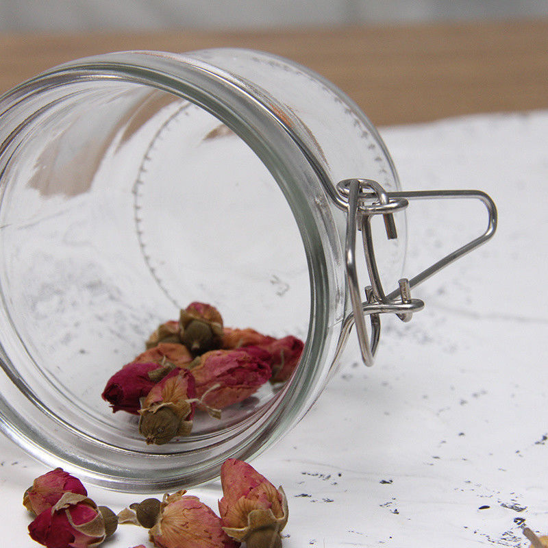 High Quality Wholesale150ml 200ml 250ml Round Glass Storage Jar For Honey Jam Pickles  With High Lid