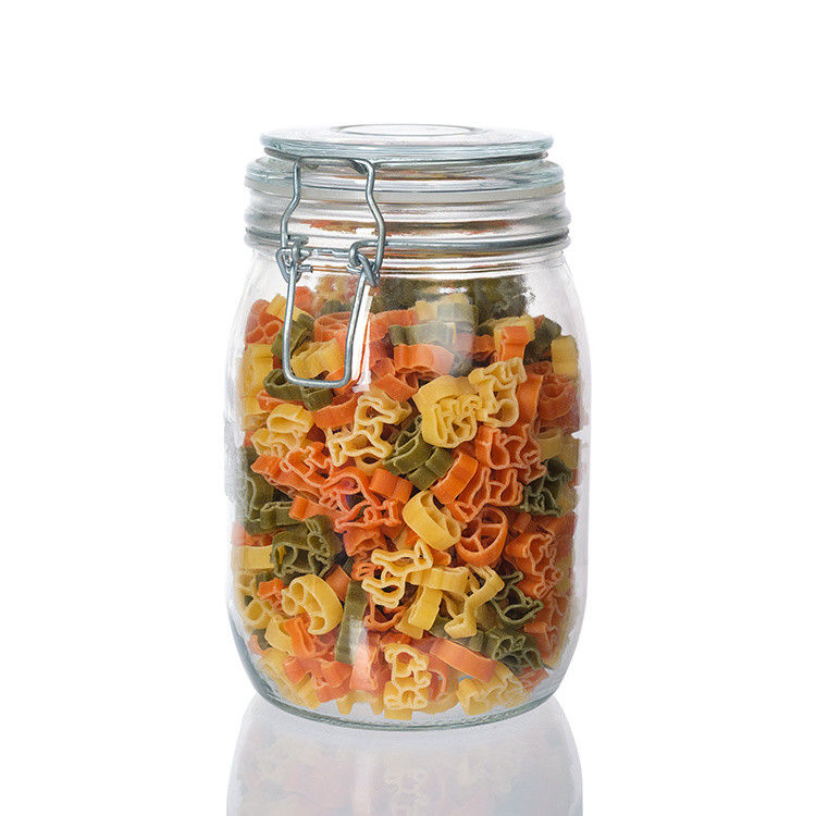 12oz 17oz Clear Glass Storage Jars Candy Round Glass Containers In Bulk With Gold Metal Lids