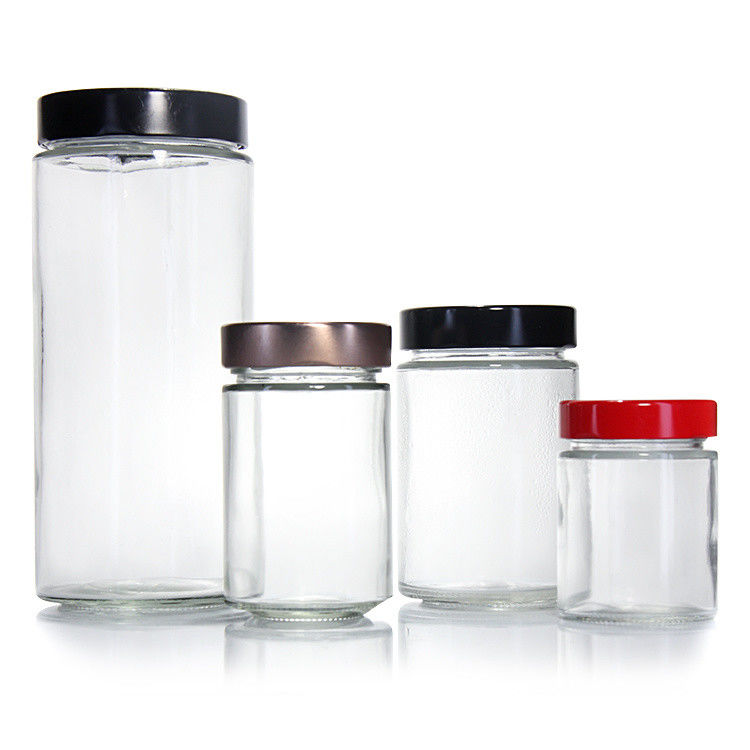 Heat Resistance Round 45ml  5Oz 6Oz 8Oz Hermetic Glass Storage Jar Food Storage With Tinplate Lid