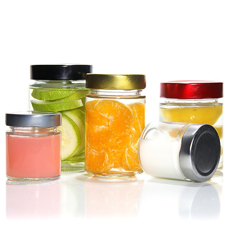 Heat Resistance Round 45ml  5Oz 6Oz 8Oz Hermetic Glass Storage Jar Food Storage With Tinplate Lid