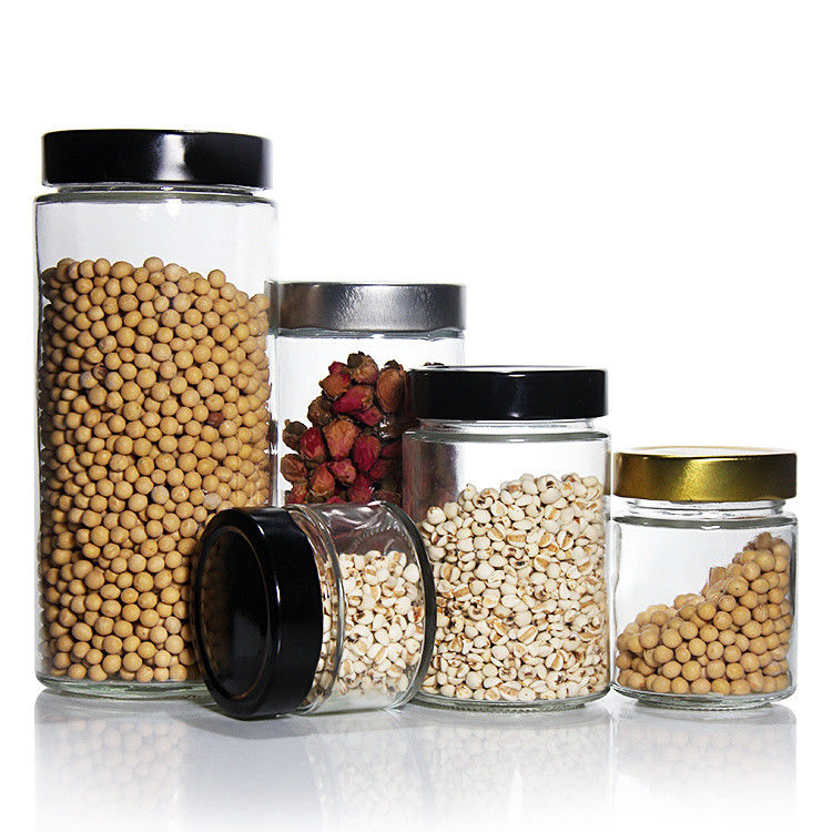 Heat Resistance Round 45ml  5Oz 6Oz 8Oz Hermetic Glass Storage Jar Food Storage With Tinplate Lid