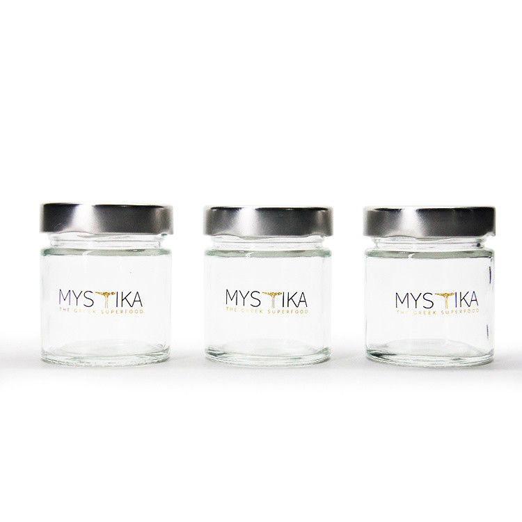 Heat Resistance Round 45ml  5Oz 6Oz 8Oz Hermetic Glass Storage Jar Food Storage With Tinplate Lid