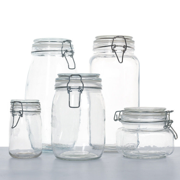 Personalised Freezing Glass Jars Mason Airtight Food Storage Jars With Flip Top Lid