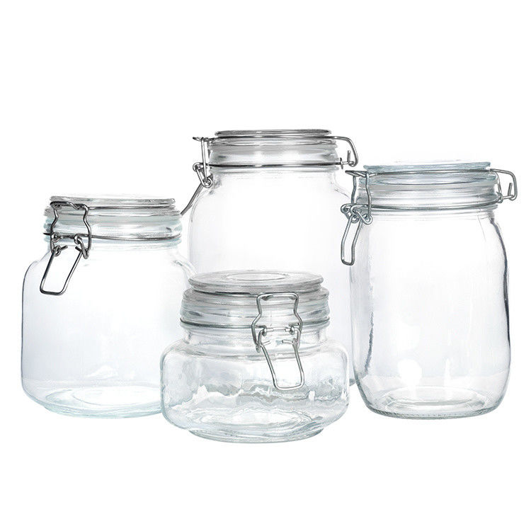 Personalised Freezing Glass Jars Mason Airtight Food Storage Jars With Flip Top Lid