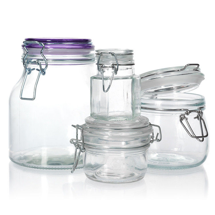 Personalised Freezing Glass Jars Mason Airtight Food Storage Jars With Flip Top Lid