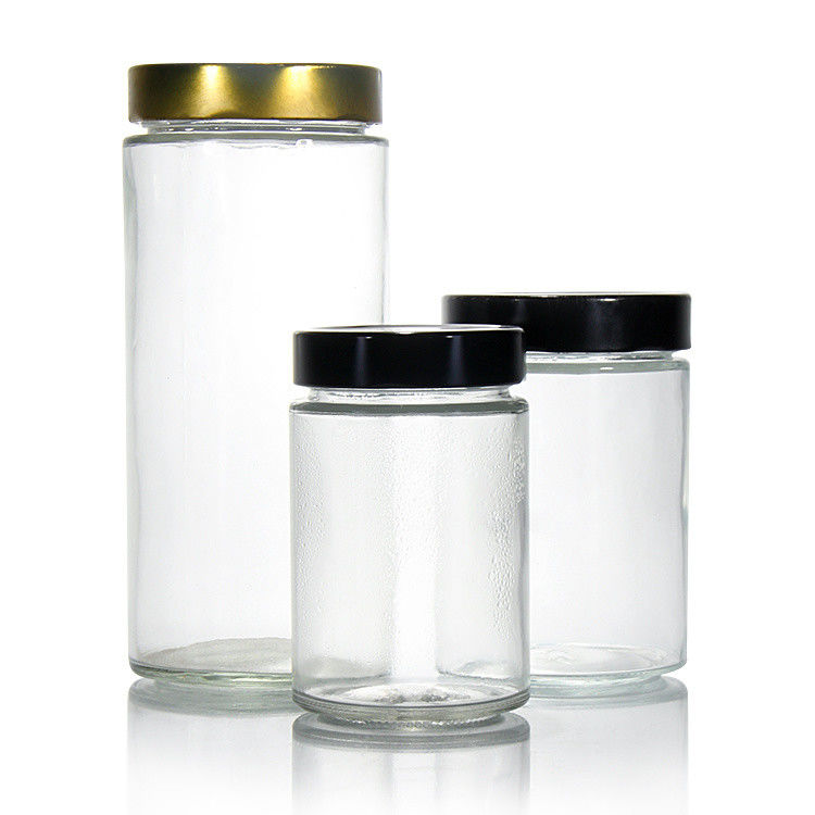 Private Label 380Ml 500Ml 750Ml 1L Cylinder Shape Honey Jar Glass Jar With Tinplate Lid