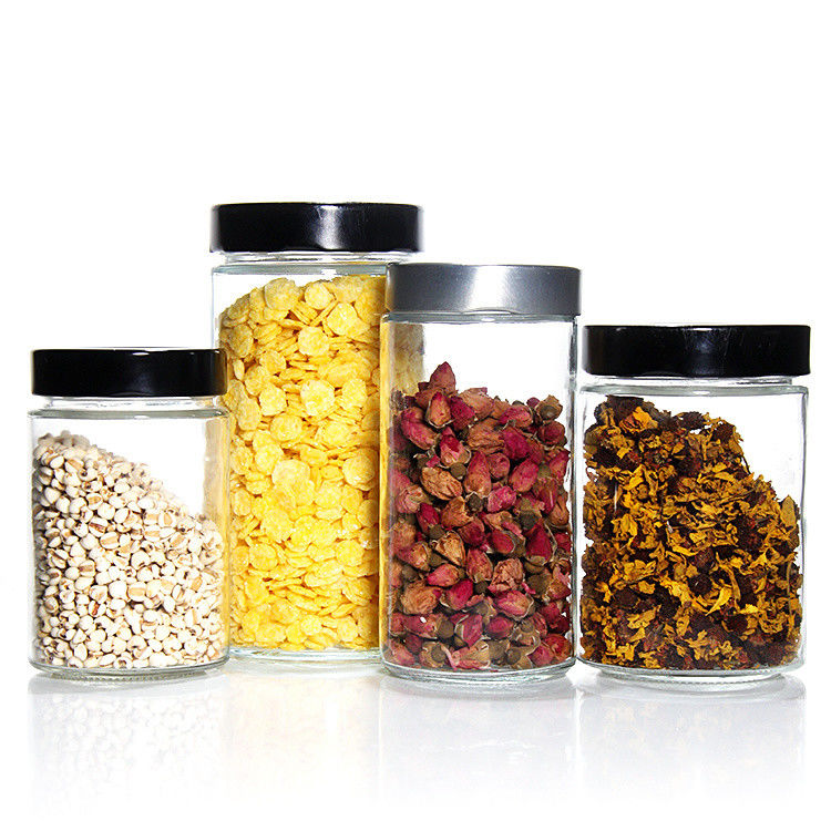 Private Label 380Ml 500Ml 750Ml 1L Cylinder Shape Honey Jar Glass Jar With Tinplate Lid