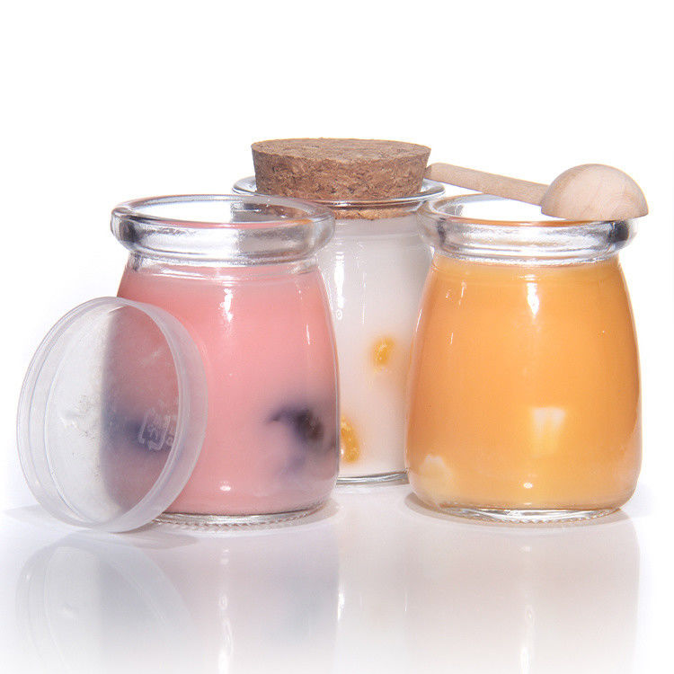 8Oz Empty Glass Yogurt Bottle Pudding Jar And Fresh Milk Bottle With Cork Lid
