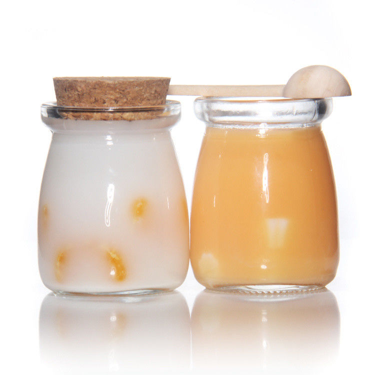8Oz Empty Glass Yogurt Bottle Pudding Jar And Fresh Milk Bottle With Cork Lid