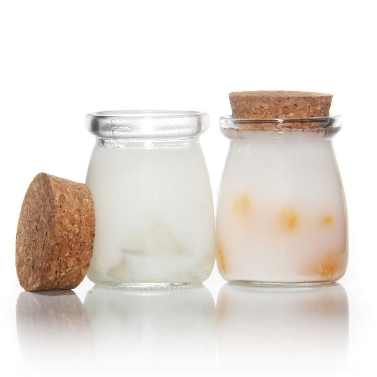 8Oz Empty Glass Yogurt Bottle Pudding Jar And Fresh Milk Bottle With Cork Lid