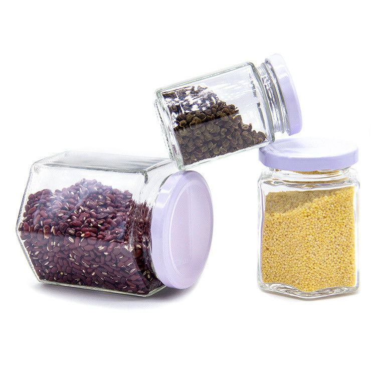 Round Transparent 100ml Glass Jars for Honey Storage Food Packaging with Metal Lids