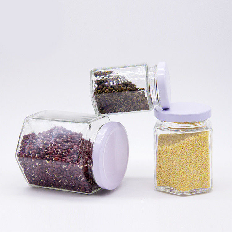Round Transparent 100ml Glass Jars for Honey Storage Food Packaging with Metal Lids