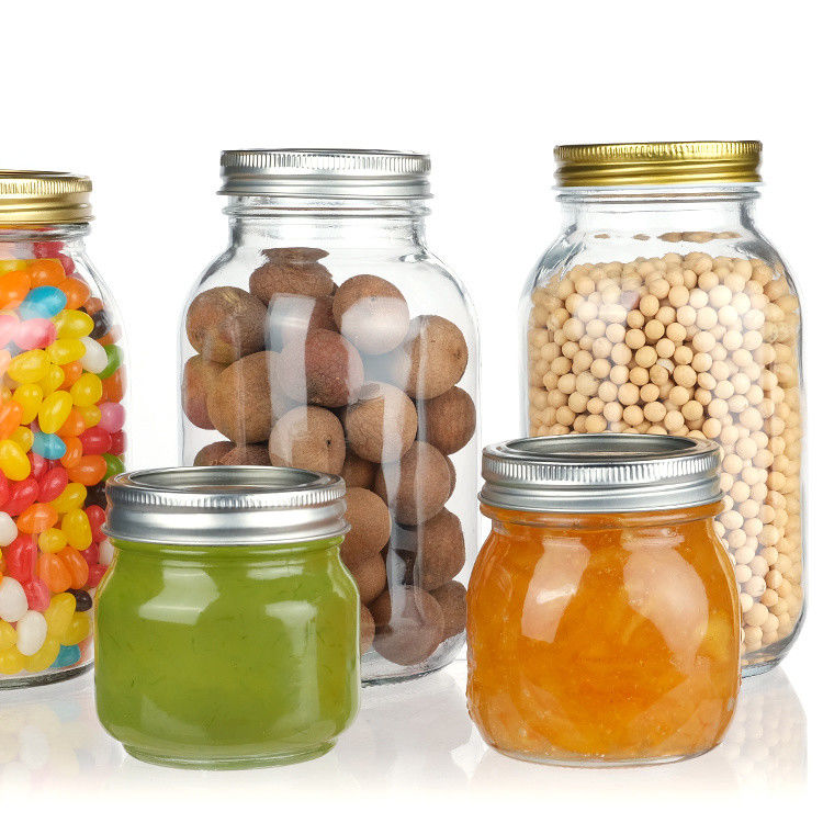 Factory Direct Selling Clear Food Glass Mason Jars Packaging Storage Round Glass Jar Glass Food Jar