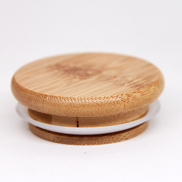                  Wholesale Bamboo Lids with Straw Hole Wooden Custom 16 Oz Glass Mason Jar Lid             