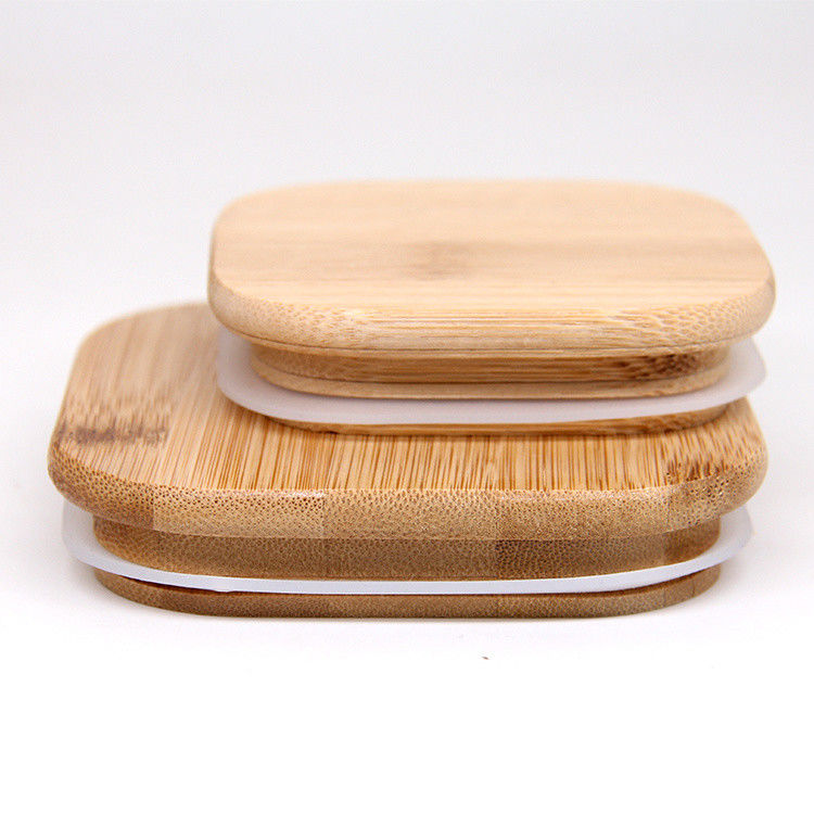                  Eco Friendly Reusable Mason Jar Lids Bamboo Wooden Tea Coffee Cup Cover 70 mm Size Lids with Straw Hole             