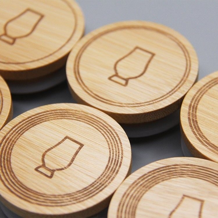                  70mm/86mm Mason Lids Reusable Bamboo Caps Tops with Straw Hole and Silicone Seal             