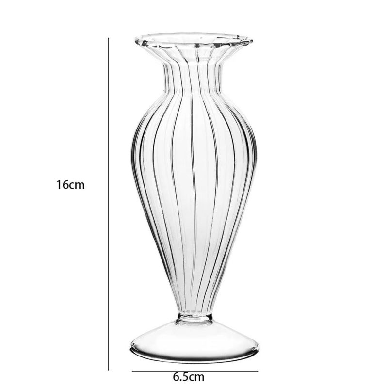 Transparent Classic Style Nordic Glass Vase For Dining Table Decoration