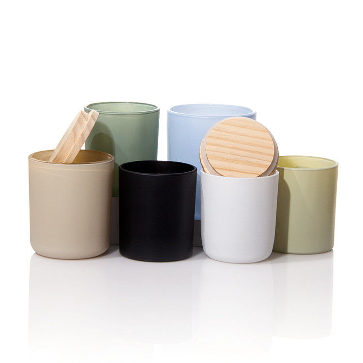 Multiple Colour Matte Candle Jars Candle Glass Holders With Cork Lid