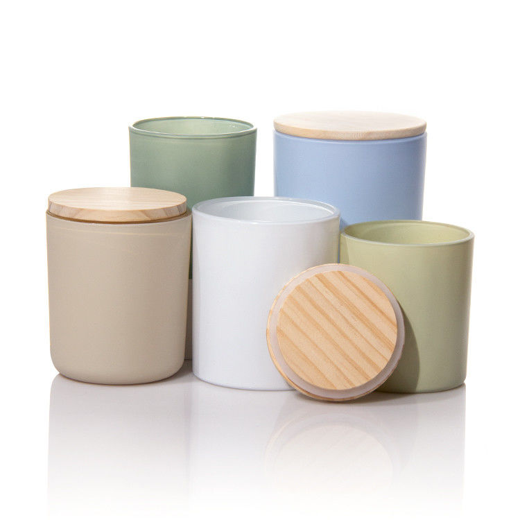 Multiple Colour Matte Candle Jars Candle Glass Holders With Cork Lid