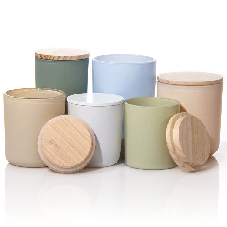 Multiple Colour Matte Candle Jars Candle Glass Holders With Cork Lid