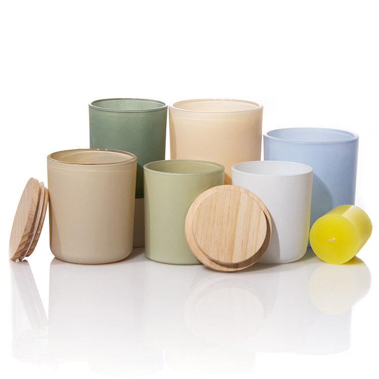 Multiple Colour Matte Candle Jars Candle Glass Holders With Cork Lid
