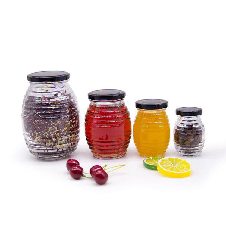 Custom Label Hexagon Shape 100ml 180ml 380ml Honey Jam Glass Jar For Honey Olive Fruit