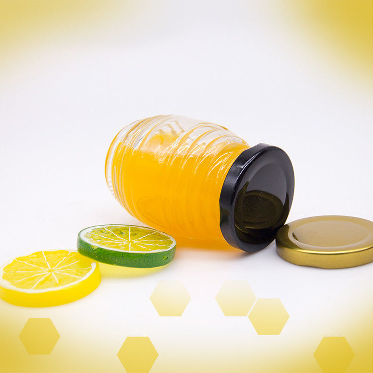 Custom Label Hexagon Shape 100ml 180ml 380ml Honey Jam Glass Jar For Honey Olive Fruit
