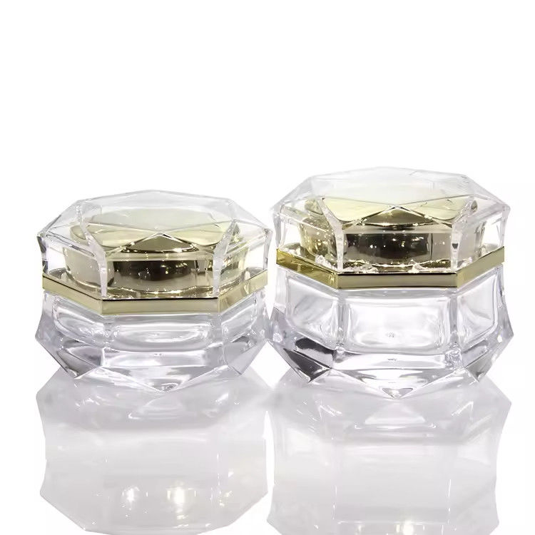 Small Clear Glass Cream Jars Hand Eye Cream Clear Square Shape Glass Cosmetics Cream Jars