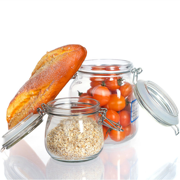 Stainless Steel Buckle Saftey Sealed Container Coffee Storage Large Wide Mouth Glass Jars
