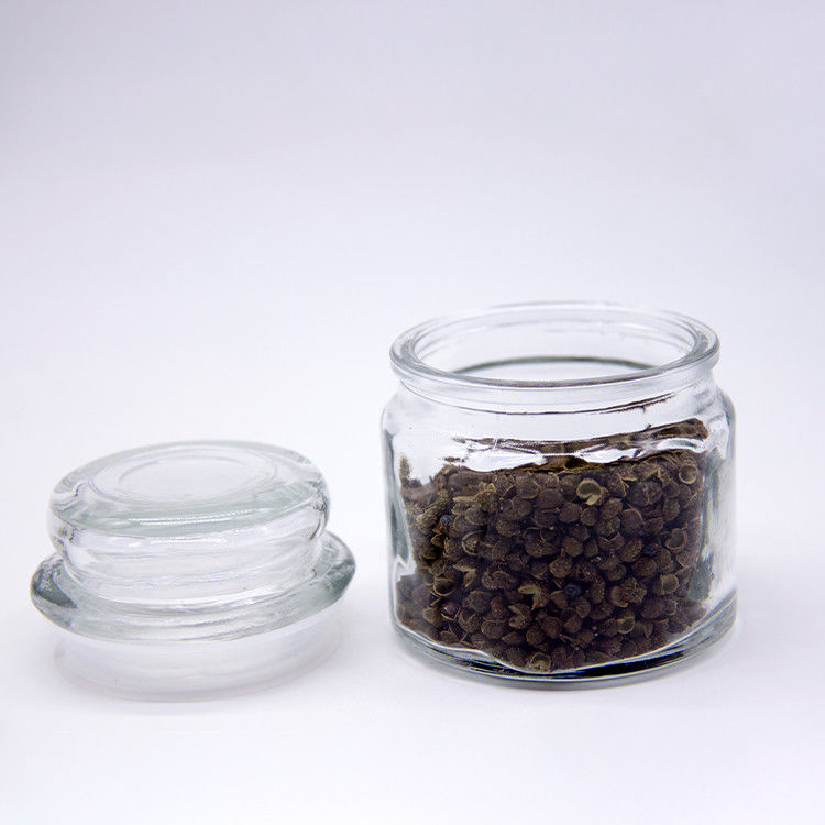 Food Storage Straight Round Clear Glass coffee Coffee Beans Jar With Deep Lid