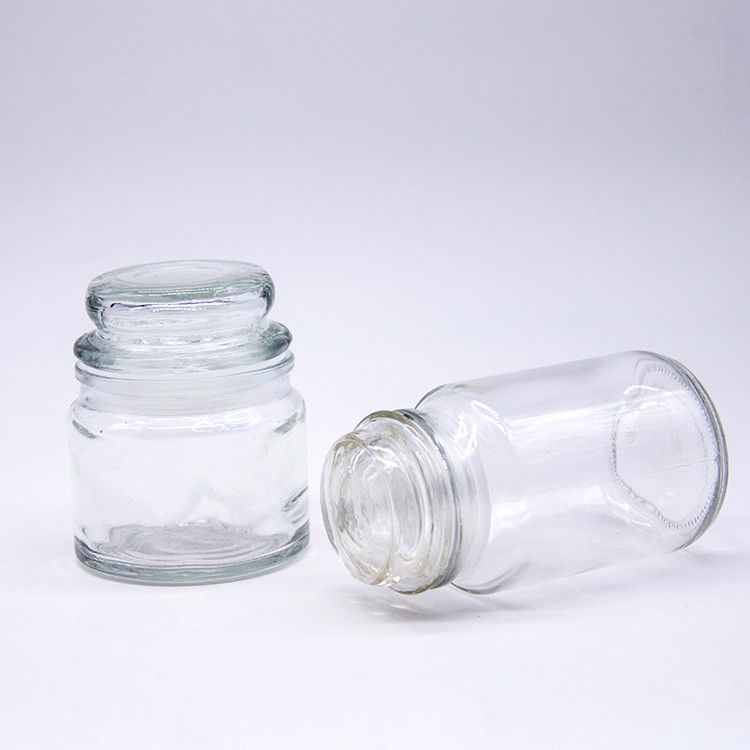 Food Storage Straight Round Clear Glass coffee Coffee Beans Jar With Deep Lid