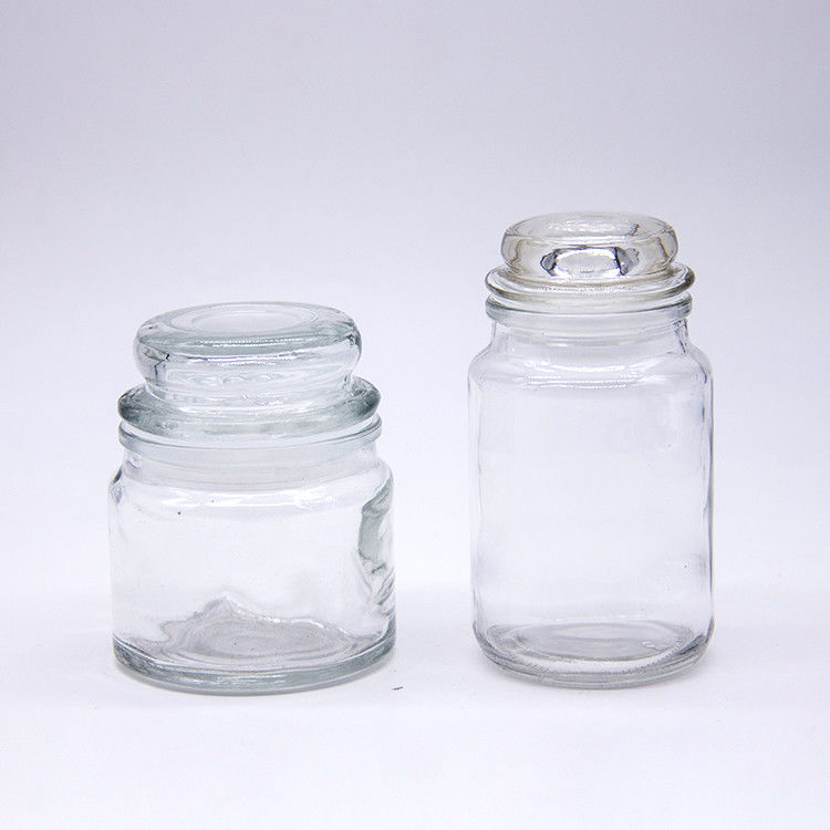 Food Storage Straight Round Clear Glass coffee Coffee Beans Jar With Deep Lid