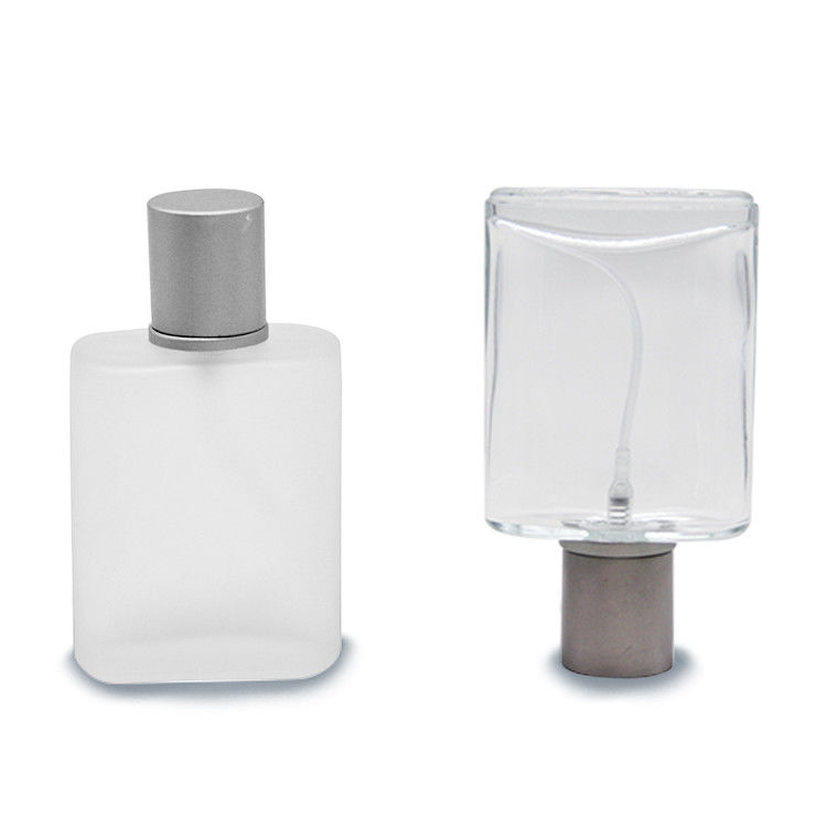 Custom Square Perfume Bottle 30ml 50ml 100ml Clear Color Perfume Glass Bottles