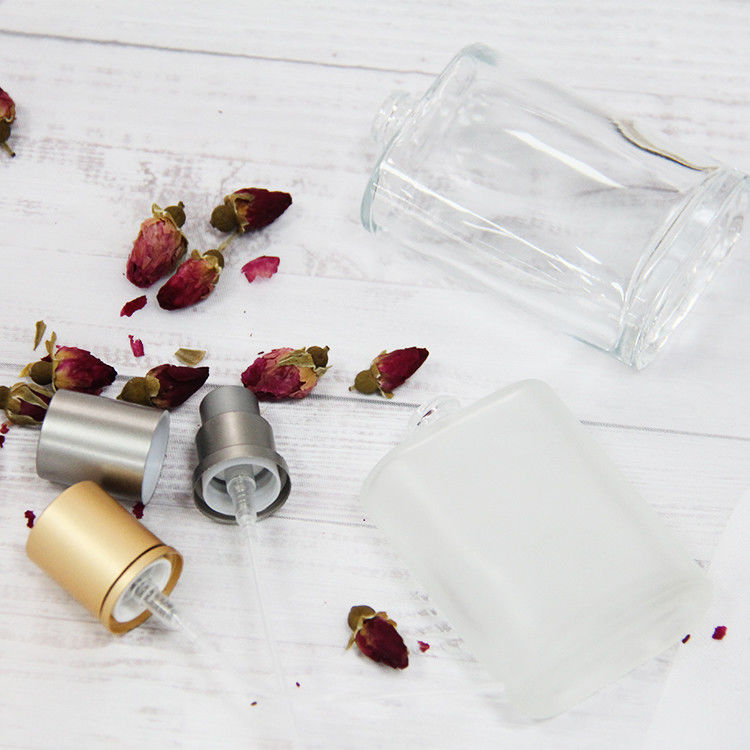 Custom Square Perfume Bottle 30ml 50ml 100ml Clear Color Perfume Glass Bottles