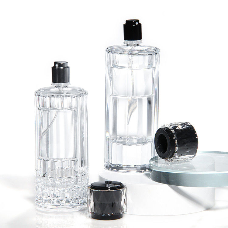 Custom Logo Elegance Carved Decor Empty 50ML Glass Bottle Luxury Perfume Bottle