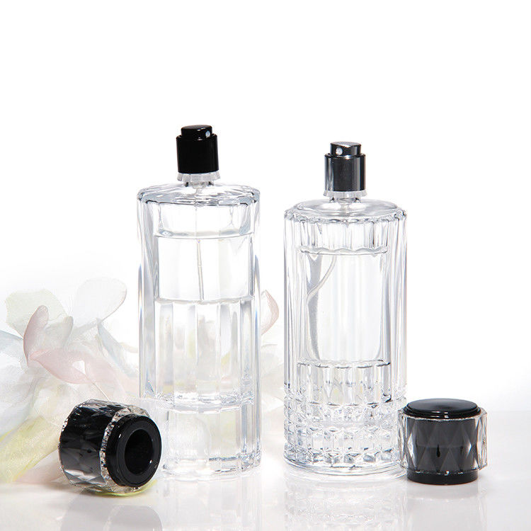 Custom Logo Elegance Carved Decor Empty 50ML Glass Bottle Luxury Perfume Bottle