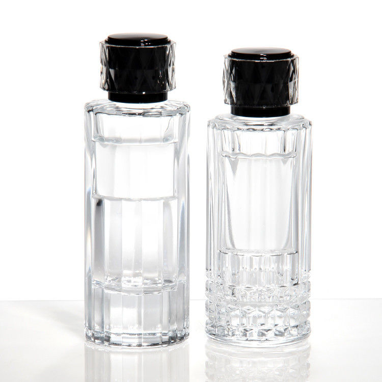Custom Logo Elegance Carved Decor Empty 50ML Glass Bottle Luxury Perfume Bottle