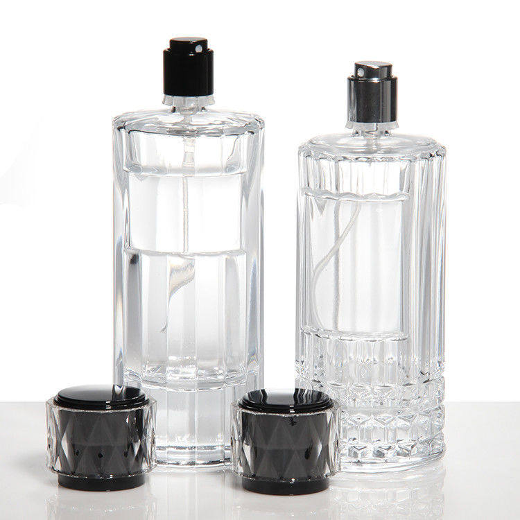 Custom Logo Elegance Carved Decor Empty 50ML Glass Bottle Luxury Perfume Bottle