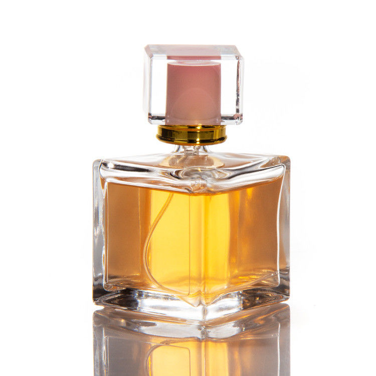 30 Ml 50ml 100ml Square Hexagon Perfume Bottles Crystal Cap With Pump Sprayer On Glass Bottle