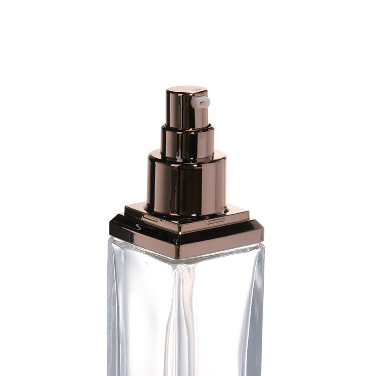 30ml 50ml 80ml 100ml Transparent Glass Pump Bottle For Serum Essential Oil Perfume Lotion