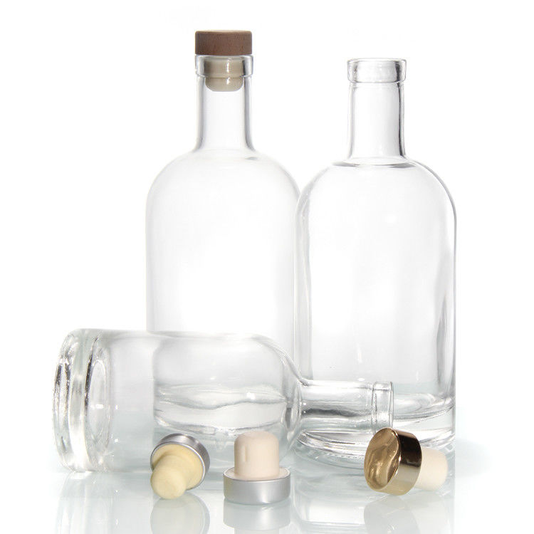 12oz Heavy Base Bottles For 750ml Clear Bordeaux Glass  Liquor Bottles