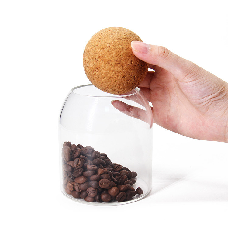 Personalized Custom 500Ml Air Tight High Borosilicate Seal Pot With Cork Lid