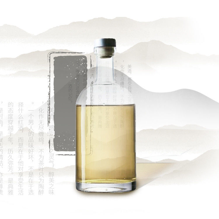 Heavy Base Vodka Bottles Brewing For 750ml Clear Bordeaux Glass Liquor Bottles