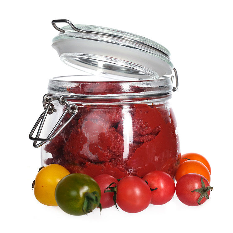 Custom Wide Mouth Jam Pickle Jar 300ml 500ml 750ml Airtight Glass Food Jar With Flip Top Lid