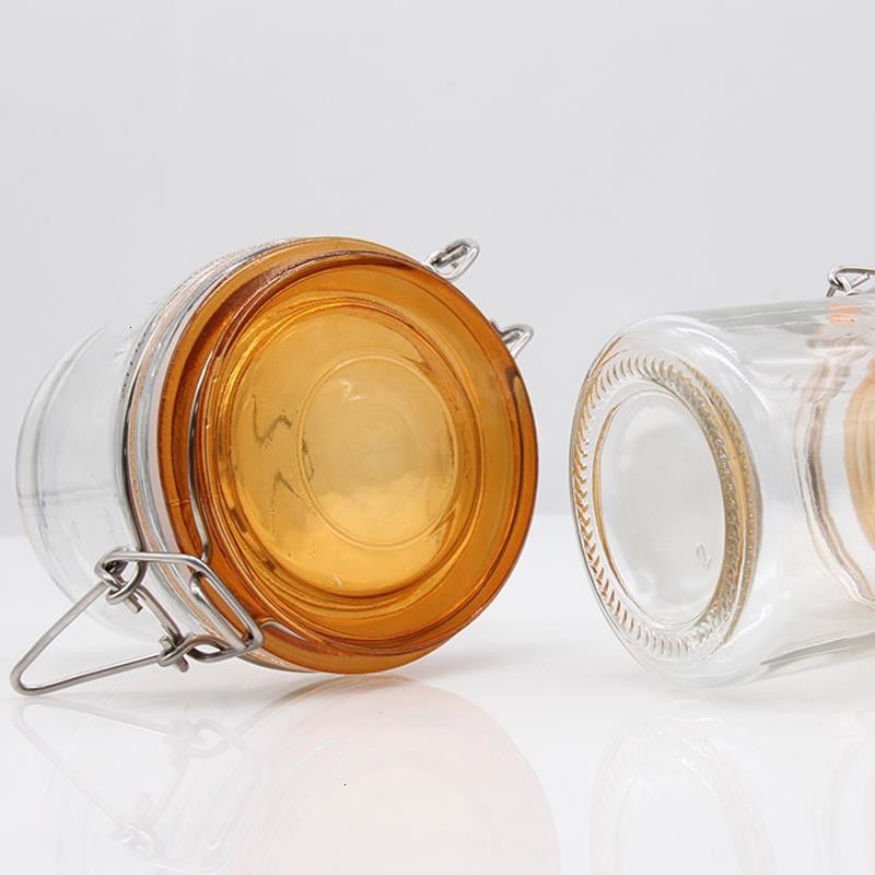 Wholesale Glassware Clear Spice Coffee Cookie Glass Jar Glass Food Storage Jar With Seal Glass Lid